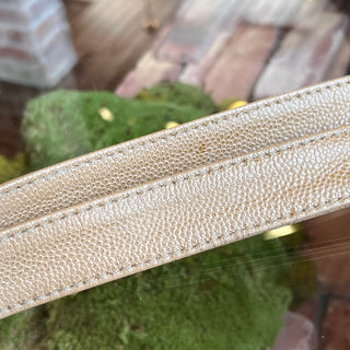 CHANEL Chocolate Bar Beige Caviar Leather Tote Bag