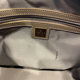 FENDI Light Blue Green Vintage Zucchino Coated Canvas Tote