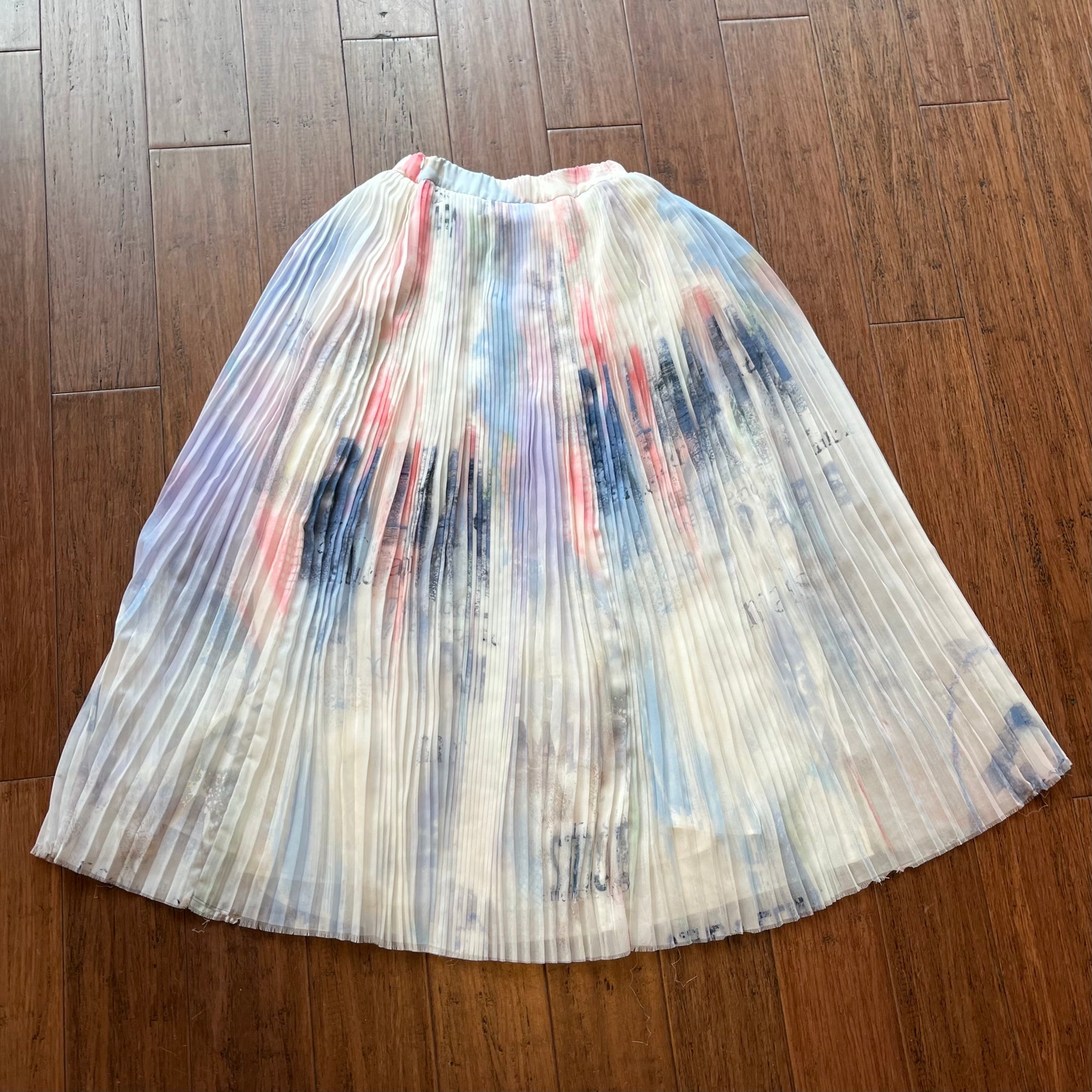BALMAIN Multicolor Pleated Skirt SZ34(2US/XS)