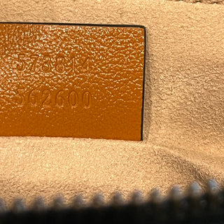 GUCCI Marmont Torchon Brown Black Quilted Leather Zip Pouch Clutch