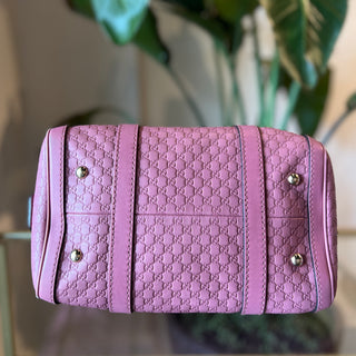 GUCCI Joy Boston Purple Guccissima Embossed Leather Satchel Bag