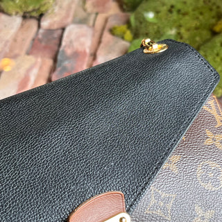 LOUIS VUITTON Pallas Chain Noir Monogram Canvas Leather Crossbody Bag