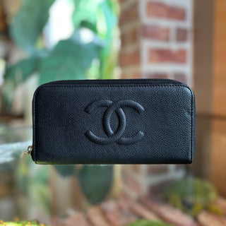 CHANEL Timeless CC Caviar Leather Zip Around Wallet  AD1182