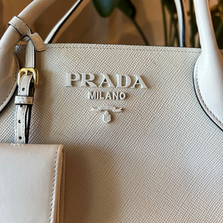 PRADA Monochrome Small Saffiano Leather Tote