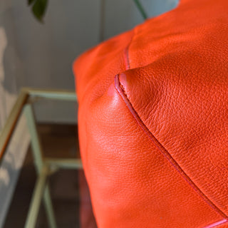 CELINE Horizontal Cabas Orange Grained Calfskin Shopping Tote Bag