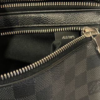 LOUIS VUITTON Damier Graphite Canvas Black Wristlet Pouch