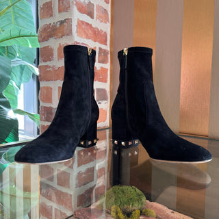 VALENTINO Black Suede Rockstud Boots SZ 37.5 (US 7.5)