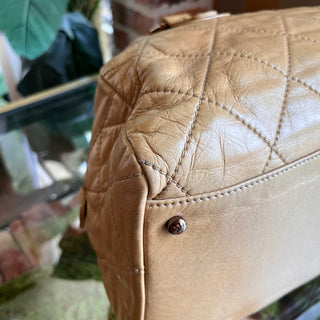 CHANEL Cloudy Bundle Beige Leather Bowler Bag