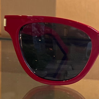 SAINT LAURENT SL51 003 Red Acetate Square Sunglasses