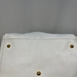 LOEWE Calle Leather White Hobo Shoulder Bag