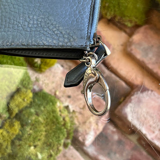 FENDI Gray Leather Card Holder Key Ring