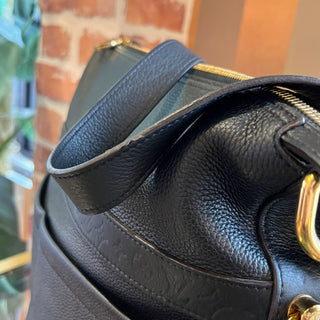 LOUIS VUITTON Black Leather Cruise Bucket Bag GM