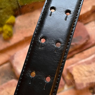 MOSCHINO Logo Buckle Black Leather Belt SZ 38
