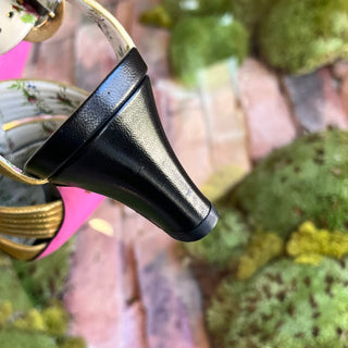 GUCCI Black Gold Leather Gea Pumps SZ36(6US)