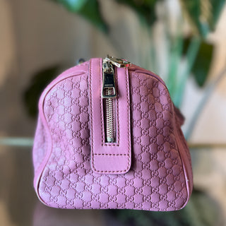 GUCCI Joy Boston Purple Guccissima Embossed Leather Satchel Bag