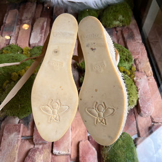 GUCCI Pilar GG Ankle Tie Espadrille Platform Wedges SZ40(10US)