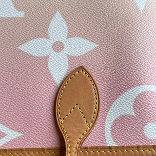 LOUIS VUITTON Neverfull MM Light Pink By The Pool Giant Monogram Tote Bag