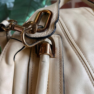 CHLOE Paraty Medium White Leather Top Handle Bag