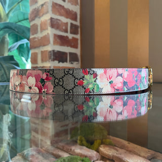 GUCCI GG Supreme Blooms Coated Canvas Belt SZ 90/36