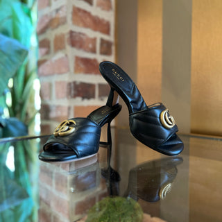 GUCCI GG Black Marmont Heels SZ 34.5 (US 4.5)
