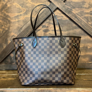 LOUIS VUITTON Neverfull MM Damier Ebene Brown Canvas Tote Bag