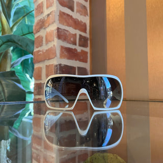 MIU MIU SMU03F White Oversized Shield Acetate Sunglasses