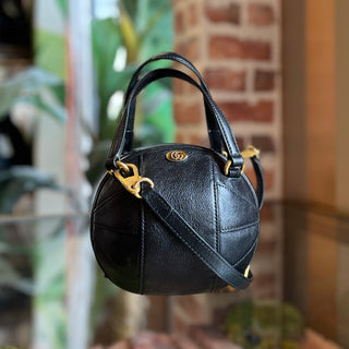 GUCCI Basketball Mini Black Water Buffalo Leather Tifosa Crossbody Bag