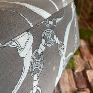 CELINE Vintage Gray White Printed Macadam Duffle Bag