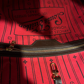 LOUIS VUITTON Neverfull MM Damier Ebene Brown Canvas Tote Bag
