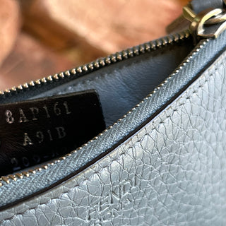 FENDI Gray Leather Card Holder Key Ring