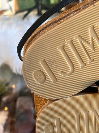 JIMMY CHOO Black Drive Strappy Espadrilles SZ 37