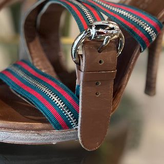 GUCCI  Zip Web Lifford Platform Sandals 36.5