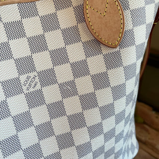 LOUIS VUITTON Neverfull MM Damier Azur Canvas Tote Bag