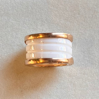BVLGARI B.zero1 White/Rose Gold 18 KT Ring SZ 47 (US 4 1/4)