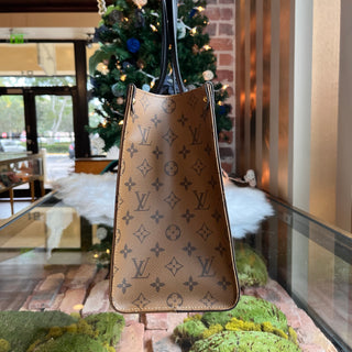 LOUIS VUITTON Onthego MM Brown Monogram Reverse Giant Monogram Canvas Tote Bag