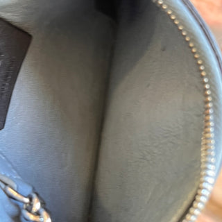 FENDI Gray Leather Card Holder Key Ring