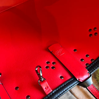 CHRISTIAN LOUBOUTIN Cabatta Small Spikes East West Black Leather Tote