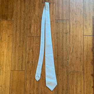 HERMES Bleu Ciel Faconnee H Silk Tie