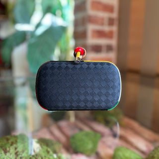 BOTTEGA VENETA The Knot Black Fabric Clutch