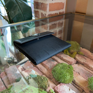 PRADA Lambskin Nylon Bifold Triangle Enamel Wallet