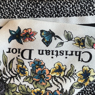 DIOR Mitzvah Multicolor Butterfly Floral Print Scarf