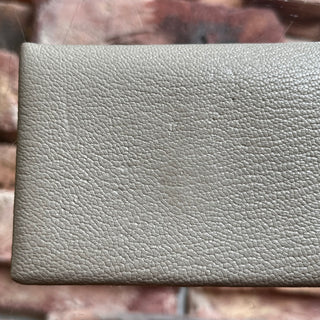 HERMES Calvi Beige Leather Card Case
