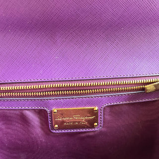 SALVATORE FERRAGAMO Vara Large Barolo Embossed Calfskin Leather Shoulder Bag