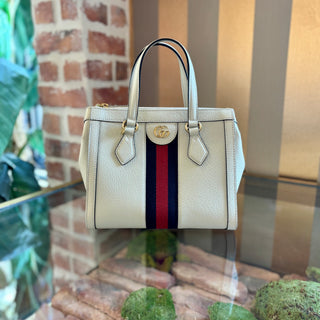 GUCCI White leather Small Ophidia Tote