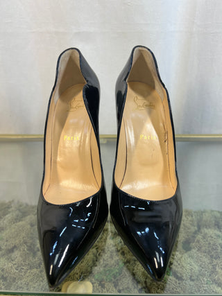 CHRISTIAN LOUBOUTIN Black Patent Leather Hot Chick Pumps Sz 40