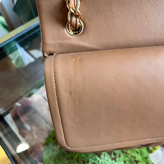 CHANEL Classic Jumbo Double Flap Camel Quilted Lambskin Shoulder Bag