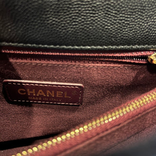 CHANEL Black Caviar Leather Top Handle Bag