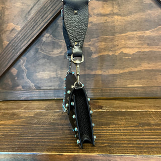 VALENTINO GARAVANI Mini Rolling Rockstud Pebbled Calfskin Flip-Lock Crossbody Bag