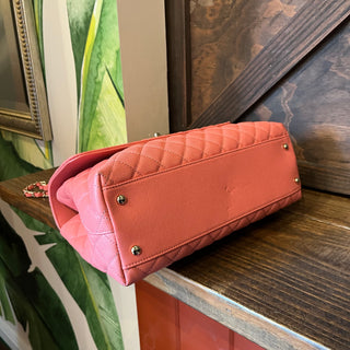 CHANEL Pink Caviar Leather Top Handle