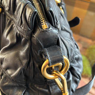 PRADA Black Nappa Guafree Bauletto